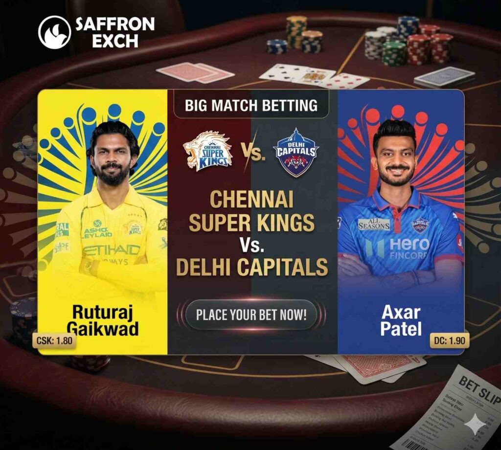 Saffronexch IPL betting tips CSK vs DC match 18 Chennai Super Kings Delhi Capitals prediction odds