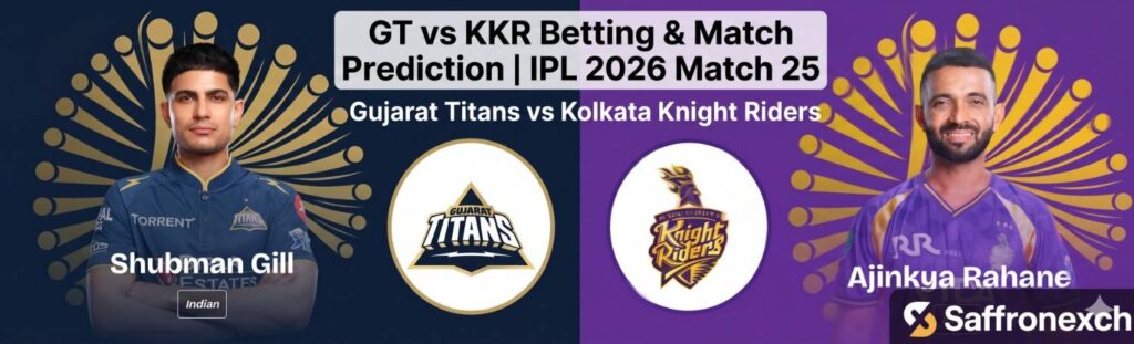 Saffronexch IPL betting tips GT vs KKR match 25 Gujarat Titans Kolkata Knight Riders prediction odds