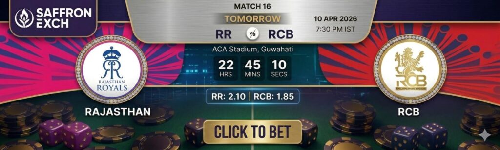 Saffronexch IPL betting tips RR vs RCB match 16 Rajasthan Royals Royal Challengers Bengaluru prediction odds