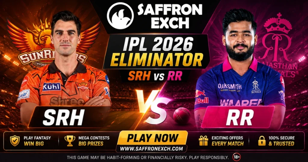 Saffronexch IPL betting tips SRH vs RR Eliminator 2026 Sunrisers Hyderabad Rajasthan Royals Dream11 prediction