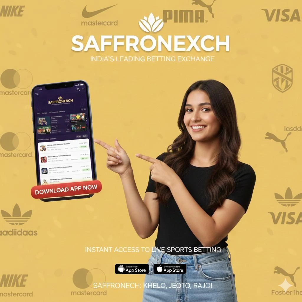 “Saffron Exchange mobile app showing login access, betting dashboard, deposits, withdrawals and live betting features”